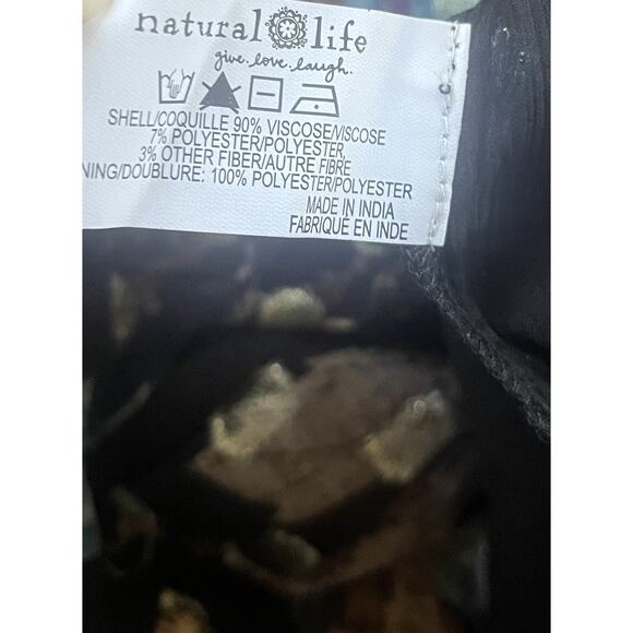 Natural Life Alice Maxi Dress Sleeveless Boho Tassels Black Blue Sz Large NWT - Picture 13 of 14